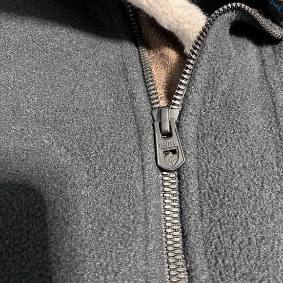 kuhl black alpenwurx fleece lined jacket suede elbow patches men's size XL - Picture 11 of 12